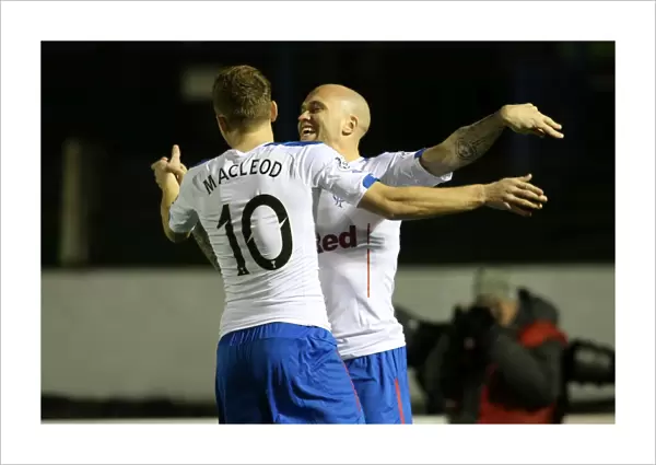 Rangers Football Club: Celebrating a Goal in Scottish Championship by Nicky Law and Lewis Macleod
