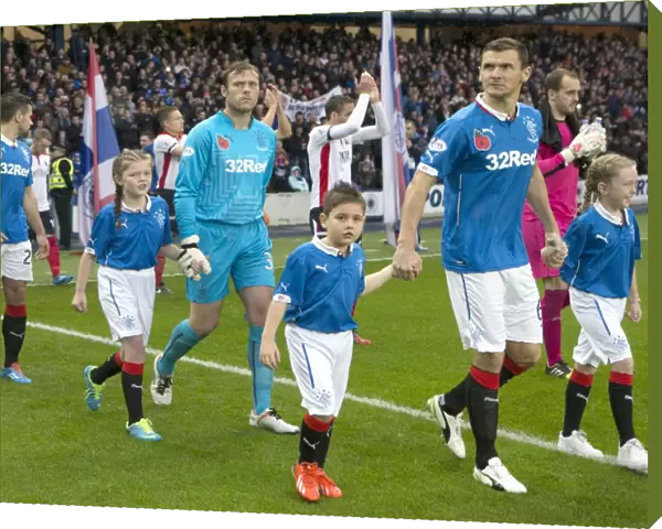 Rangers Football Club: Lee McCulloch and Mascots Leading Out the 2003 Scottish Championship-Winning Squad and Scottish Cup Triumph at Ibrox Stadium