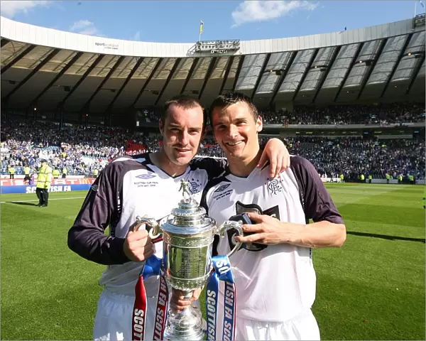 Rangers Football Club: 2008 Scottish Cup Victory - Kris Boyd and Lee McCulloch Celebrate with the Trophy