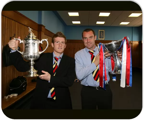 Rangers Football Club: Stevenson, Davis, and Boyd Celebrate Scottish Cup Final Victory, 2008