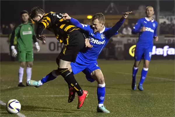 Rangers Dean Shiels Fights for the Ball in the Petrofac Training Cup Semi-Final Against Alloa Athletic (2003) - Scottish Cup Champions