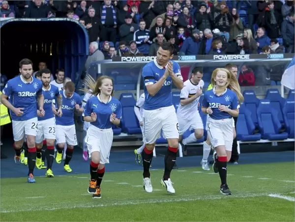 Rangers Football Club: Lee McCulloch and Mascots Celebrate Double Victory with Scottish Championship and Scottish Cup at Ibrox Stadium (2003)