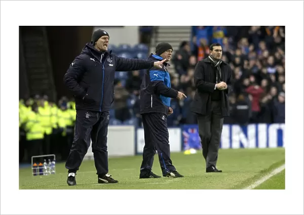 Rangers: McDowall and Durie Rally Team at Ibrox Stadium during Championship Match vs. Dumbarton