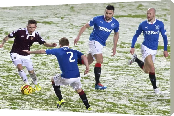 Rangers vs Hearts: Sam Nicholson Evades Steven Smith at Ibrox Stadium - Intense Scottish Championship Clash