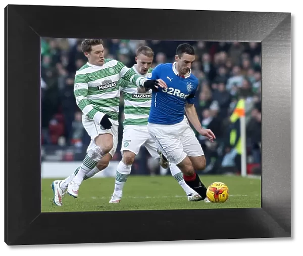 A Clash of Titans: Lee Wallace vs Kris Commons in the Scottish League Cup Semi-Final Battle between Rangers and Celtic at Hampden Park