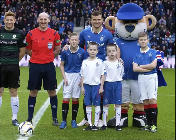 Rangers Captain Lee McCulloch and Mascots Celebrate Scottish Cup Victory at Ibrox Stadium (2003)