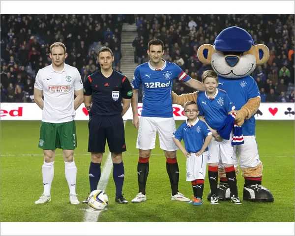 Rangers Captain Lee Wallace and Mascots Celebrate Scottish Championship Win at Ibrox Stadium (2003)