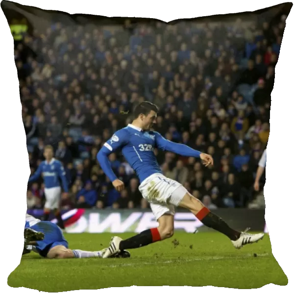 Thrilling Goal: Haris Vuckic Scores for Rangers in Scottish Championship Clash vs. Queen of the South at Ibrox Stadium (2003 Scottish Cup Winners)