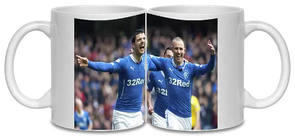 Rangers Football Club: Haris Vuckic and Kenny Miller's Unforgettable Goal Celebration in Scottish Championship (Scottish Cup Winners 2003) at Ibrox Stadium