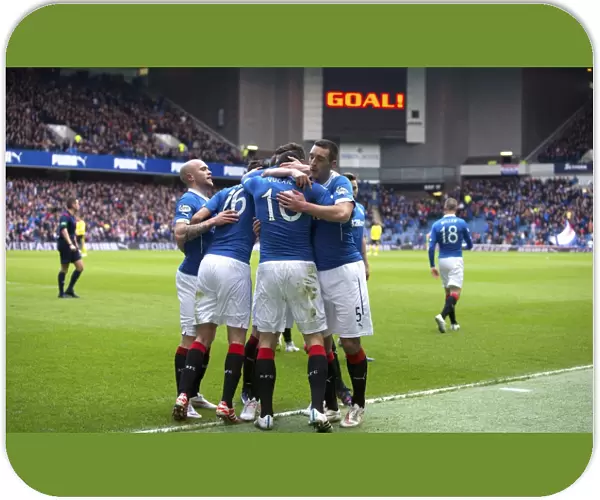Rangers Football Club: Haris Vuckic's Euphoric Goal and Jubilant Celebration with Team Mates at Ibrox Stadium (2003 Scottish Cup Champions)