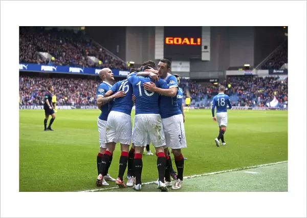 Rangers Football Club: Haris Vuckic's Euphoric Goal and Jubilant Celebration with Team Mates at Ibrox Stadium (2003 Scottish Cup Champions)
