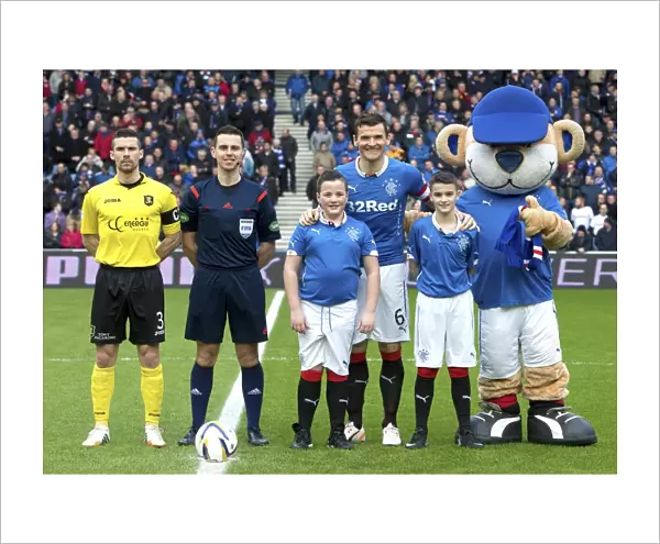 Double Victory: Lee McCulloch and Rangers Mascots Celebrate Scottish Championship and Scottish Cup at Ibrox Stadium (2003)