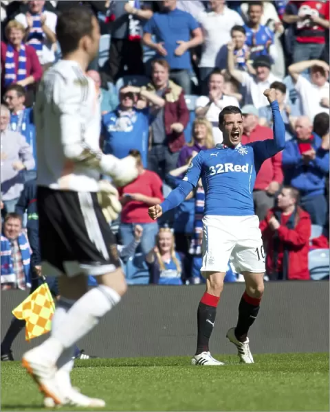 Rangers Haris Vuckic: Thrilling Goal in Scottish Championship Match vs. Heart of Midlothian at Ibrox Stadium