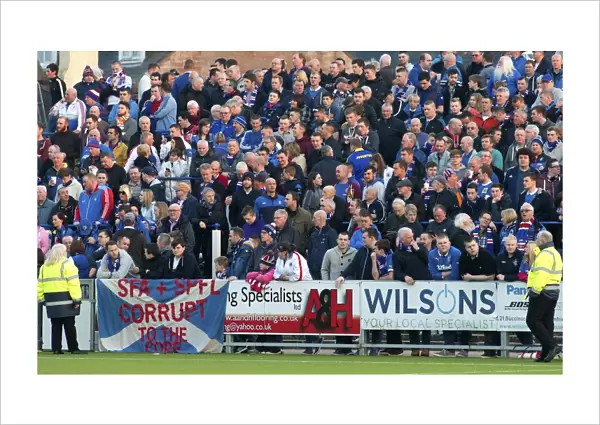Triumphant Rangers Fans Celebrate Scottish Championship Victory over Queen of the South at Palmerston Park (2003)
