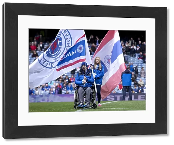 Flag Bearers Celebrate Scottish Championship Win and 2003 Scottish Cup Triumph at Ibrox Stadium