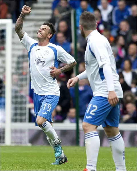 Rangers Euphoric Moment: Derek Lyle's Thrilling Goal Celebration in Scottish Premiership Play-Off Quarter Final vs Queen of the South at Ibrox Stadium