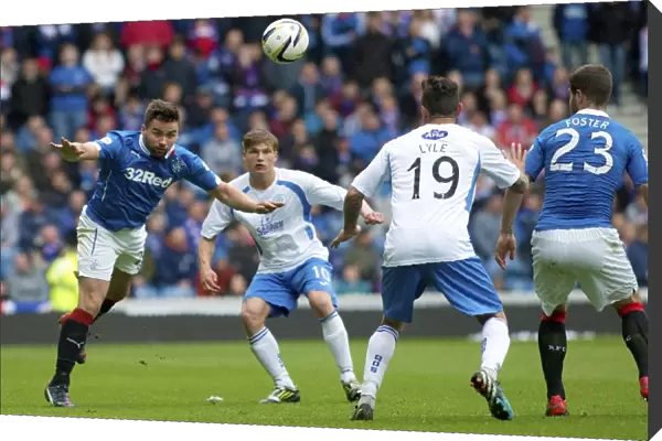 Rangers vs Queen of the South: Darren McGregor's Intense Action in Scottish Premiership Play-Off Quarter Final at Ibrox Stadium