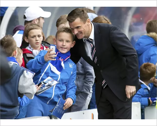 Rangers Football Club: Lee McCulloch Welcomes Supporters at Ibrox Stadium during Scottish Premiership Play-Offs