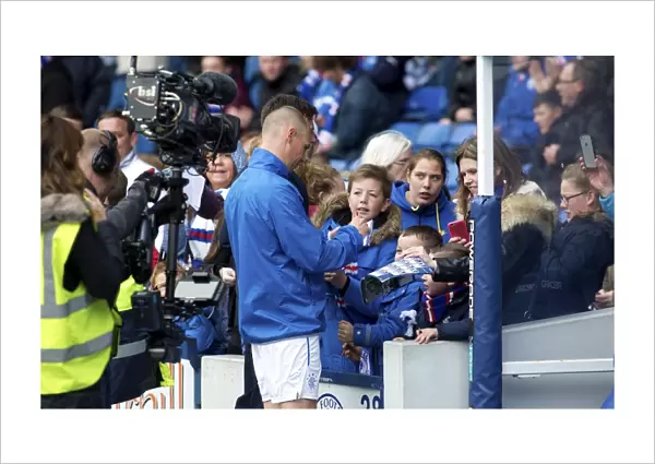 Rangers Kenny Miller Greets Ecstatic Fans at Ibrox Stadium: Scottish Premiership Play-Off Quarter Final vs. Queen of the South