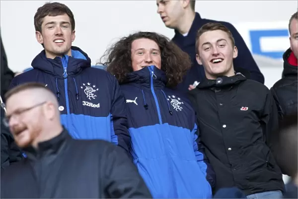 Rangers Ryan Hardie Amidst the Passionate Ibrox Crowd: Scottish Premiership Play-Off Final - Rangers vs Motherwell (Scottish Cup Champion Reunion)