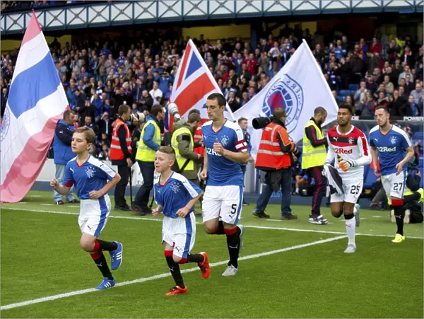 Lee Wallace and Rangers Mascots Lead the Way: Kick-Off against Burnley at Ibrox Stadium