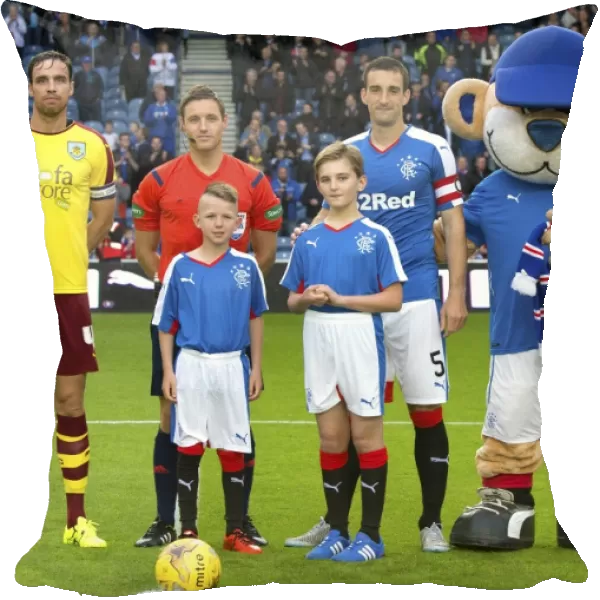 Rangers FC: Lee Wallace and Mascots Celebrating Scottish Cup Victory at Pre-Season Friendly vs Burnley, Ibrox Stadium (2003)