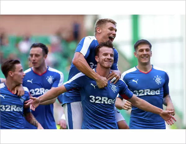 Rangers Andy Halliday: Celebrating the Upset Goal Against Hibernian in the Petrofac Training Cup at Easter Road