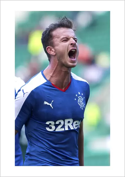 Rangers Andy Halliday: Thrilling Goal Celebration in Petrofac Training Cup First Round at Easter Road
