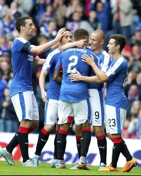 Euphoric Goal Celebration: Kenny Miller and Rangers Team Mates, League Cup First Round vs Peterhead at Ibrox Stadium (Scottish Cup Winners 2003)