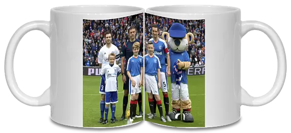 Lee Wallace and Rangers Mascots: League Cup Victory Celebration at Ibrox Stadium