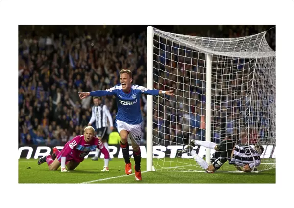 Celebrating Championship Glory: Dean Shiels Scottish Cup-Winning Goal for Rangers at Ibrox Stadium