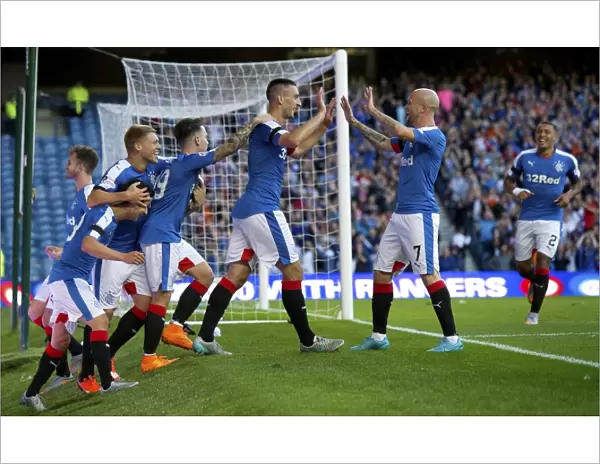 Rangers Lee Wallace Scores Brace: Euphoric Moment at Ibrox Amidst Roaring Crowd (Ladbrokes Championship)