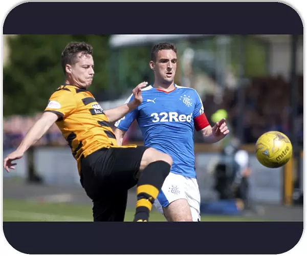 Rangers Lee Wallace in Action at Indodrill Stadium: A Championship Clash against Alloa Athletic