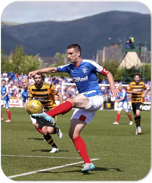Rangers Captain Lee Wallace Leads Team at Indodrill Stadium during Ladbrokes Championship Match