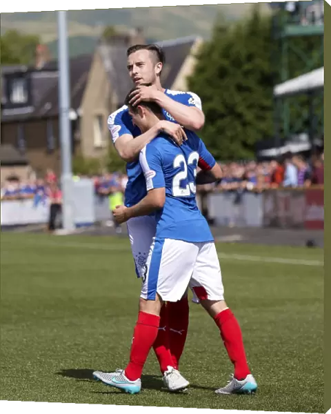 Rangers Jason Holt Scores and Celebrates with Danny Wilson: A Championship Goal at Alloa Athletic