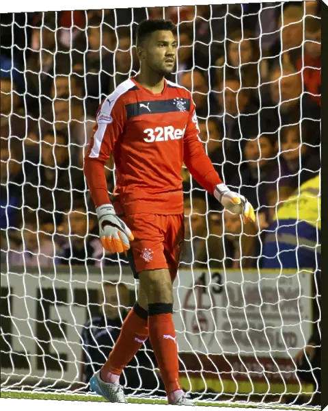 Rangers FC: Wes Foderingham Protects the Goal in League Cup Clash at Airdrieonians Excelsior Stadium