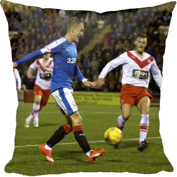 Rangers Dean Shiels Scores the Game-Winning Goal in League Cup Round Two Against Airdrieonians at Excelsior Stadium