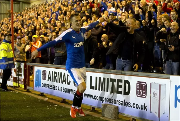 Rangers Dean Shiels Euphoric Moment: Scoring the Winning Goal in the League Cup against Airdrieonians at Excelsior Stadium