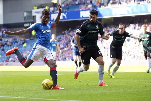 Rangers Nathan Oduwa in Action: Scottish Championship Clash against Raith Rovers at Ibrox Stadium (Scottish Cup Champions 2003)