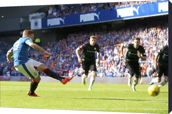 Martyn Waghorn Scores First Penalty for Rangers at Ibrox Stadium against Raith Rovers in Ladbrokes Championship