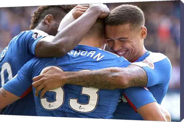 Rangers: Martyn Waghorn and Teammates Celebrate First Penalty at Ibrox Stadium (Ladbrokes Championship)
