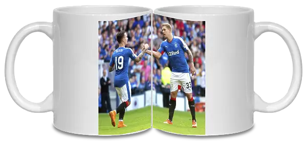 Rangers Football Club: Double Delight - Waghorn and McKay Celebrate Duo Goals vs. Raith Rovers at Ibrox Stadium (Ladbrokes Championship)