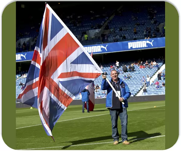 Glasgow's Pride Erupted: Rangers Flag Bearers Celebrate Scottish Cup Victory at Ibrox Stadium (2003)