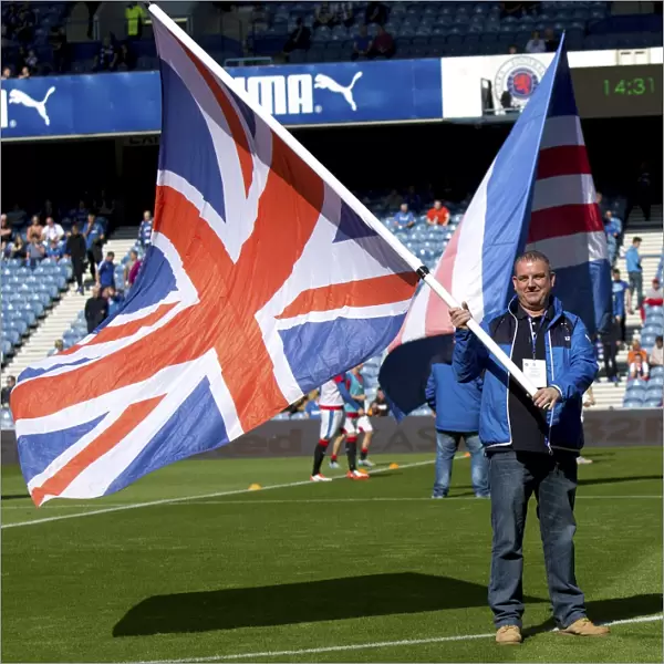 Rangers Football Club: Flag Bearers Honoring Scottish Cup Victory at Ibrox Stadium (2003)