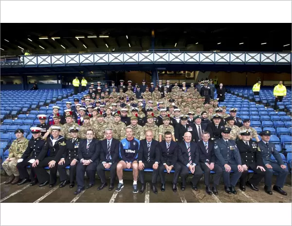 Rangers Football Club: Mark Warburton and Board Members Pay Tribute to Armed Forces at Ladbrokes Championship Match vs Livingston