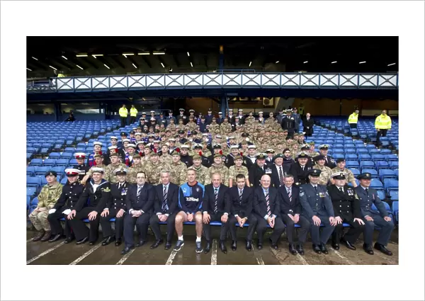 Rangers Football Club: Mark Warburton and Board Members Pay Tribute to Armed Forces at Ladbrokes Championship Match vs Livingston