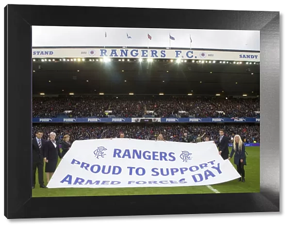 Rangers Football Club: Honoring Heroes - Saluting Armed Forces at Ibrox Stadium during Ladbrokes Championship Match