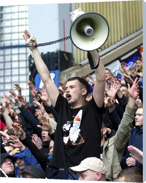 Euphoric Rangers Fans: Celebrating Double Victory - Scottish Championship and Scottish Cup at Ibrox Stadium (2003)