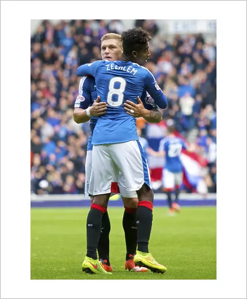 Rangers: Waghorn and Zelalem Celebrate Thrilling Goal at Ibrox Stadium (Ladbrokes Championship)