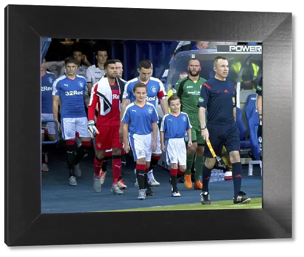 Lee Wallace and Rangers Mascots: Scottish League Cup Victory Celebration at Ibrox Stadium
